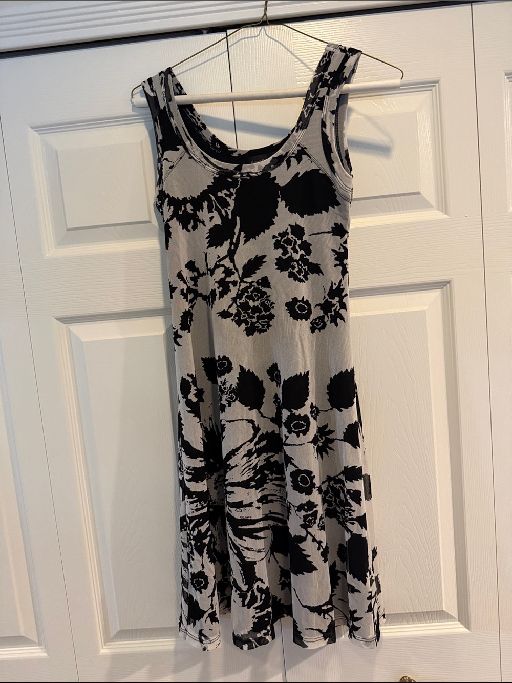 Karen Kane Sleeveless Gray and Black Floral Tank Dress..preowned by me